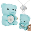 Love Knot Necklace - With Real Rose Bear Giftbox - Rotating Bear Rose Jewelry Box