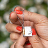 Custom Book Necklace, Any Message Inside - Anniversary Gift For Her