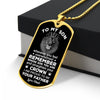 To My Son | Straighten Your Crown | Gift From Dad | Dog Tag Necklace