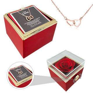 To My Love Necklace | Engraved Necklace With Real Rose | Gift Box Rose Flower