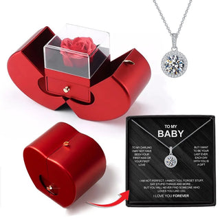 To My Baby Necklace |  Eternal Hope Necklace With Real Rose | Gift Box Rose Flower
