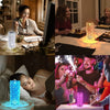 LED Crystal Table Lamp Rose Light Projector 16 Colors Touch Adjustable Romantic Diamond Bedroom Atmosphere Light Decor Light