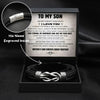 To My Son | Never Forget I Love You | Son's Infinity Knot Bracelet Gift Set with Engraved Name