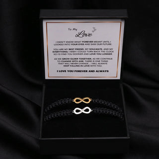 To My Love | Forever Linked Personalized | Infinity Couples Bracelet Set