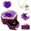 Heart Rose Gift Box - W/ Engraved Necklace & Real Rose