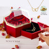 Heart Rose Gift Box - W/ Engraved Necklace & Real Rose