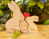 Personalized Wooden Family Rabbit Puzzle – A Heartwarming Keepsake for Your Loved Ones