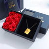 Personalized Envelope Necklace With Enternal Rose Box | Romantic Gifts for Her | Name Engrave Necklace