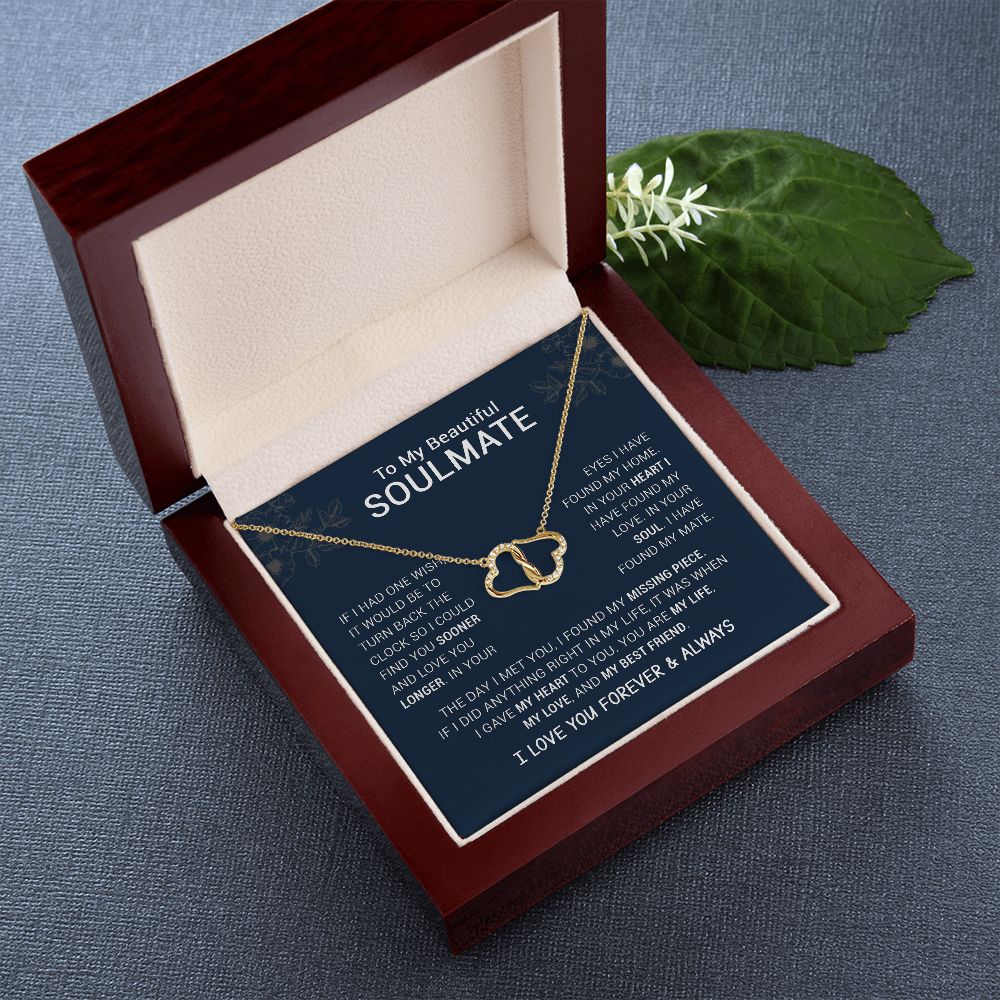 To My Beautiful Soulmate | I Have Found My Mate | Blue Version Everlasting Love Necklace