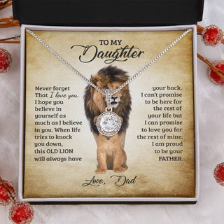 To My Daughter, This Old Lion, Eternal Hope Necklace, Unique Gift For Daughter From Dad