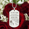 Son Win Or Learn, Engraved Dog Tag Necklace, Inspirational Gift For Son From Dad