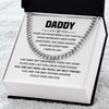 Daddy My Hero My Rock, Cuban Link Chain, Father's Day Gift For Dad