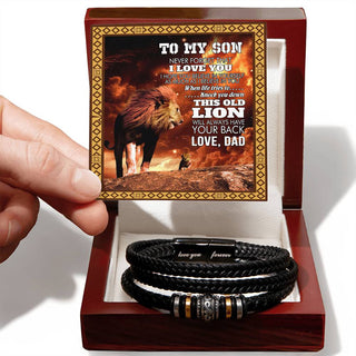To My Son I This Old Lion Will Always Have Your Back I Love You Forever Bracelet I Gift For Son From Dad