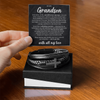 Grandson Encouragement Bracelet – Men's Leather Cross Gift for Grandson