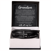 Grandson Encouragement Bracelet – Men's Leather Cross Gift for Grandson