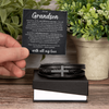 Grandson Encouragement Bracelet – Men's Leather Cross Gift for Grandson