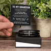 Grandson Strength Bracelet – Men's Cross Leather Gift for Grandson