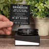 Proud Grandson Bracelet – Men's Leather Cross Gift for Grandson