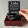 Grandson Encouragement Bracelet – Men's Leather Cross Gift for Grandson