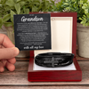 Grandson Encouragement Bracelet – Men's Leather Cross Gift for Grandson