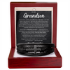 Grandson Encouragement Bracelet – Men's Leather Cross Gift for Grandson