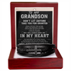 Proud Grandson Bracelet – Men's Leather Cross Gift for Grandson