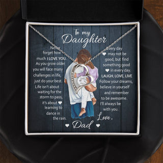 Unique Gift Idea For Daughter, Forever Love Necklace, Daughter Laugh Love Live