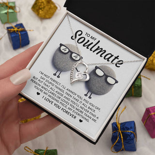 Soulmate I Am Not Perfect, Forever Love Necklace, Unique Gift For Her