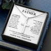 To My Caring Father -  I'll Always Be Your Little Son, Cross Necklace Gift