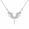 Small Angel Wing Necklace for Women – Crystal Silver Wings Pendant Jewelry Gift