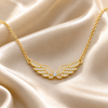 Crystal Angel Wing Necklace for Women – Silver Rhinestone Wings Pendant Jewelry Gift