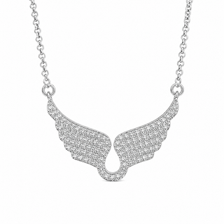 Angel Wing Necklace for Women – Sparkling Cubic Zirconia Pendant Jewelry Gift