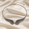 Vintage Angel Wing Necklace for Women – Silver Feather Wings Pendant Jewelry Gift