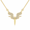Small Angel Wing Necklace for Women – Crystal Silver Wings Pendant Jewelry Gift