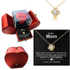 To My Mom Necklace | White Gold Necklace With Real Rose | Apple Box Rose Flower