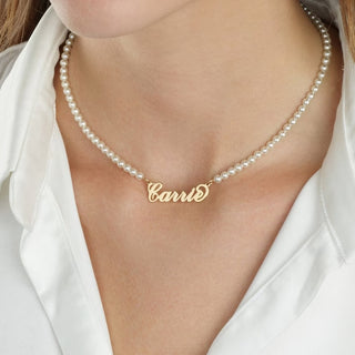 Custom Round Pearl Name Necklace - A Thoughtful Gift for Your Loved One