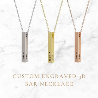 Unique Bar Necklace with Custom Engraving - Perfect Gift for Her