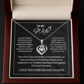 To My Wife | I Am Not Perfect | Forever & Always Heart Necklace