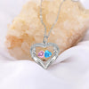 Mother’s Heart Necklace – Custom Engraved with Names and Birthstones