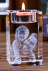 Luminous Keepsake Crystal Candle Holder with Custom Photo