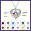 Mother’s Heart Necklace – Custom Engraved with Names and Birthstones