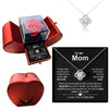 To My Mom Necklace | White Gold Necklace With Real Rose | Apple Box Rose Flower