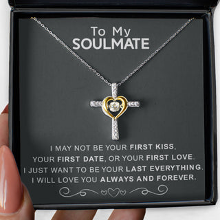 Soulmate Cross Dancing Necklace, I Love You Always Forever, Christmas Gift Ideas