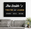 Family Theater and Lounge Sign - Personalized Premium Canvas