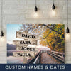 Personalized Canvas Wall-Art Autumn Walk (Color)-Personalized Canvas with Names