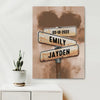 Personalized Name Vintage Street Sign Canvas Print 0.75'', Best Gift For Anniversary, Couple Gift, Christmas Gift, Engagement Party Sign