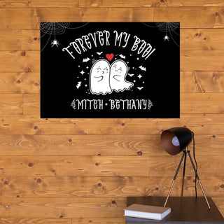 Forever My Boo Personalized Canvas Print 0.75'', Halloween Couple, Halloween Decor Sign, Couple Decoration, Custom Couple Gift, Home Decor, Lover Gift