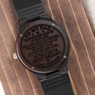 To My Dad | Your Guiding Hand | Engraved Wooden Watch