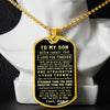 To My Son From Dad | I Love You Forever | Dog Tag Military Ball Chain