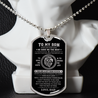 To My Son - You Are A Gift From Heaven, Dog Tag Necklace Gift